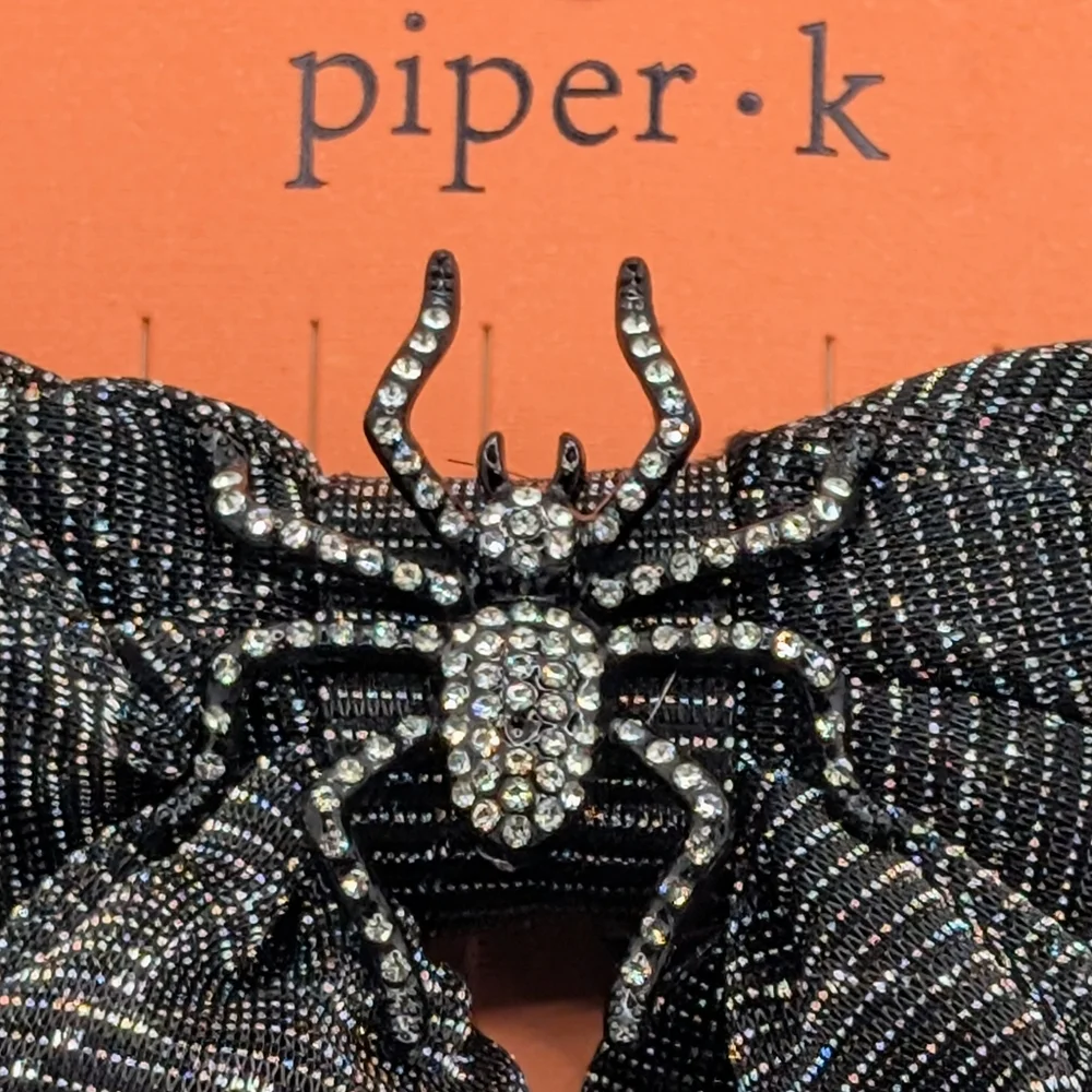 Piper K Black Hair‎ Bow with Rhinestone Accent